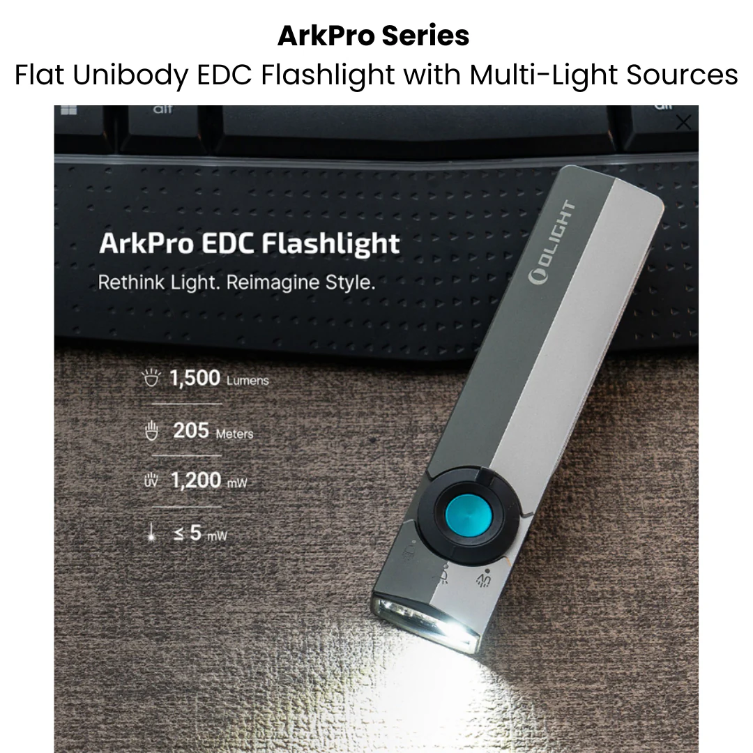 ArkPro Series – Flat Unibody EDC Flashlight with Multi-Light Sources - Image 2