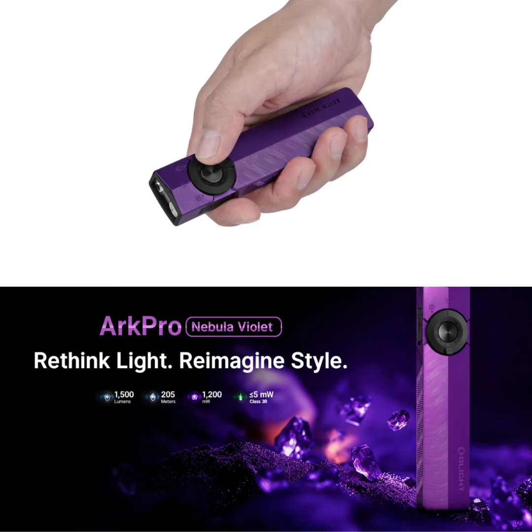 Olight ArkPro Nebula Violet Handheld Flashlight - Image 2
