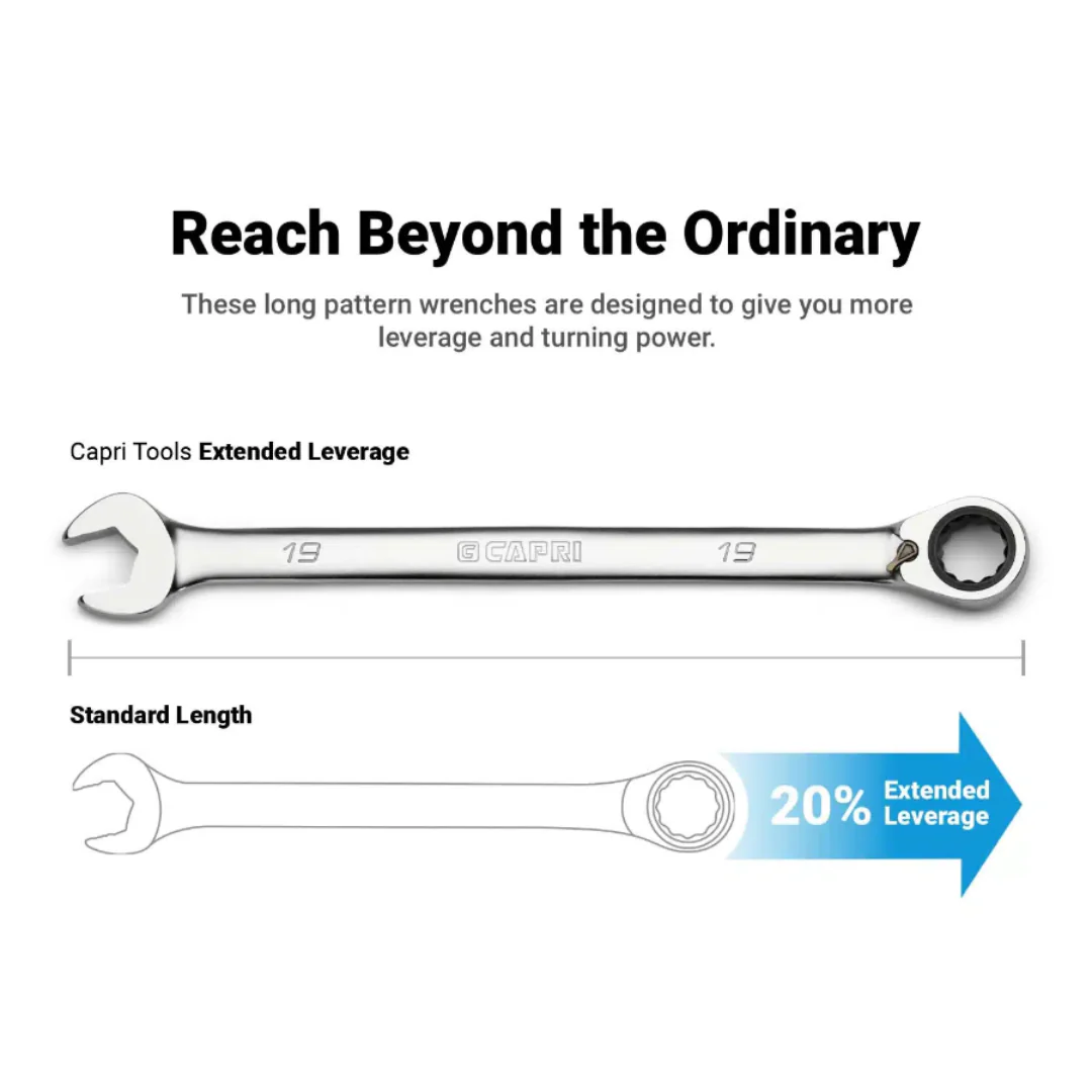 Capri Tools 120 Tooth Ultra Smooth Ratcheting Wrenches 5/16″ – 3/4″, SAE - Image 3