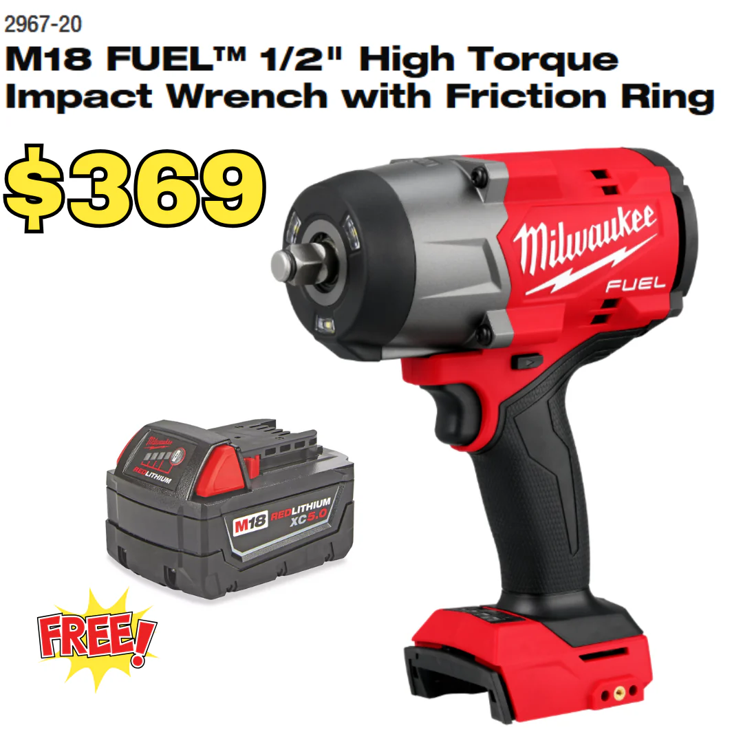 Milwaukee Tools M18 FUEL™ 1/2" High Torque Impact Wrench with Friction Ring