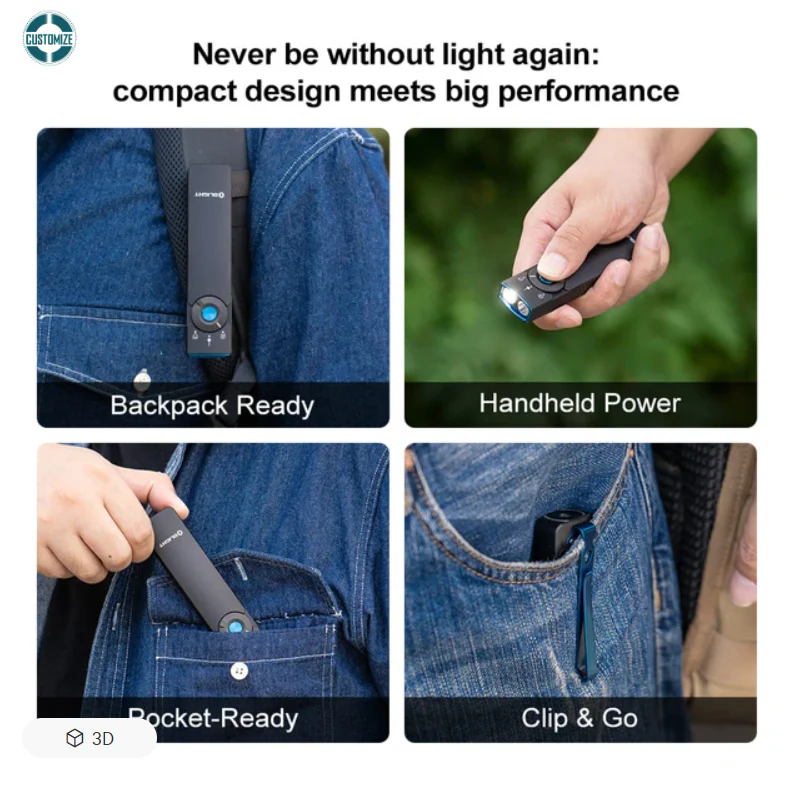 Olight Arkfeld Pro Flat EDC Flashlight with LED Light UV and Laser - Image 2