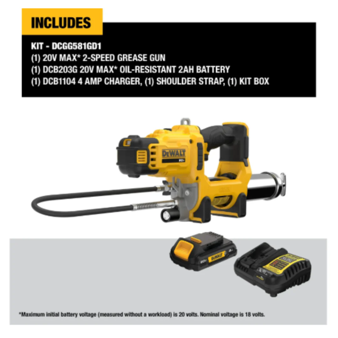 Dewalt Grease Gun Kit with 2 FREE Batteries - Image 2