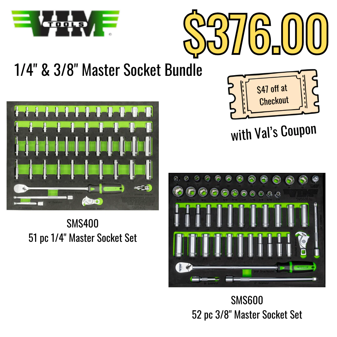 VIM 2 pc 1/4" & 3/8" Master Socket Set Bundle